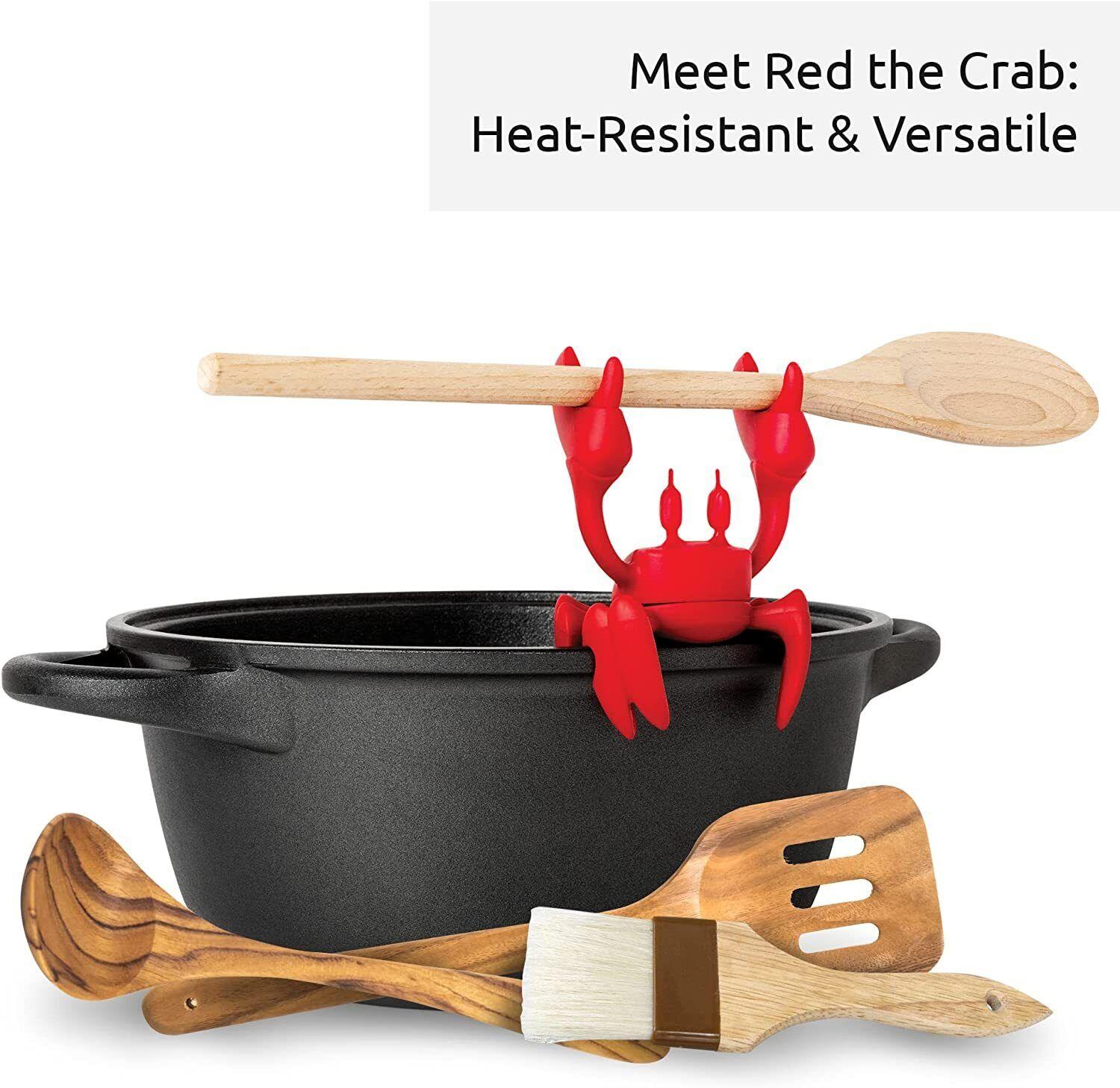 OTOTO Red the Crab Silicone Utensil Rest - Kitchen Gifts, Silicone Spoon  Rest for Stove Top - Heat-Resistant Kitchen and Grill Utensil Holder -  Non-Slip Spoon H…