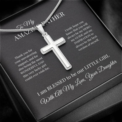 To My Amazing Father Cross Necklace - TheGivenGet
