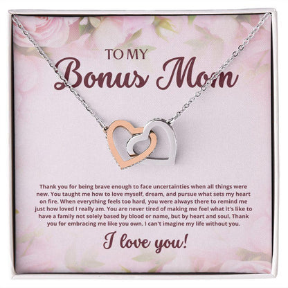 To My Bonus Mom Interlocking Hearts Necklace - TheGivenGet