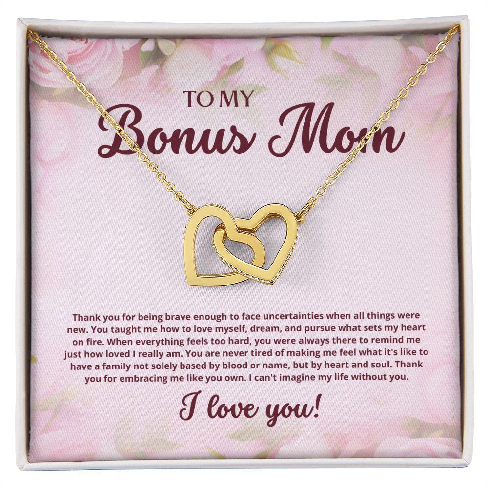 To My Bonus Mom Interlocking Hearts Necklace - TheGivenGet