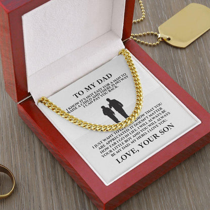 To My Dad, Love Your Son Cuban Link Chain Necklace - TheGivenGet