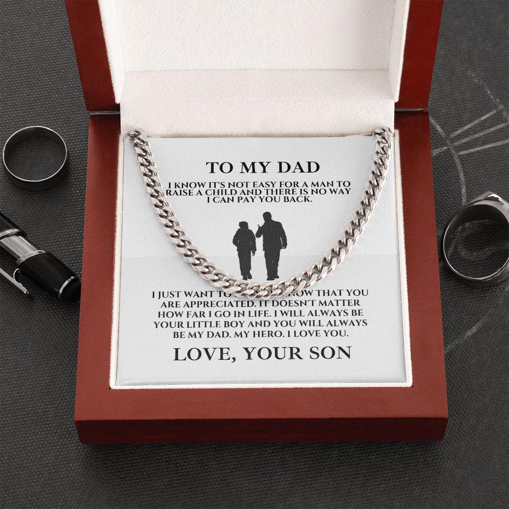 To My Dad, Love Your Son Cuban Link Chain Necklace - TheGivenGet