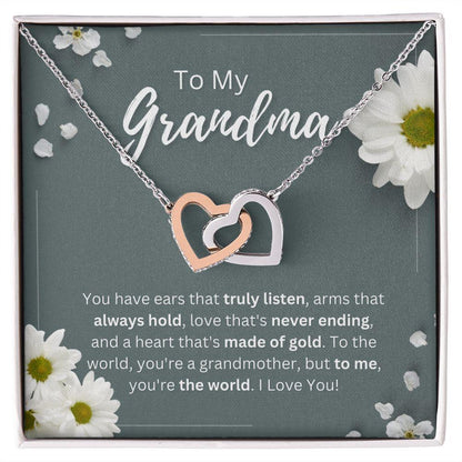 To My Grandma Interlocking Hearts Necklace - TheGivenGet
