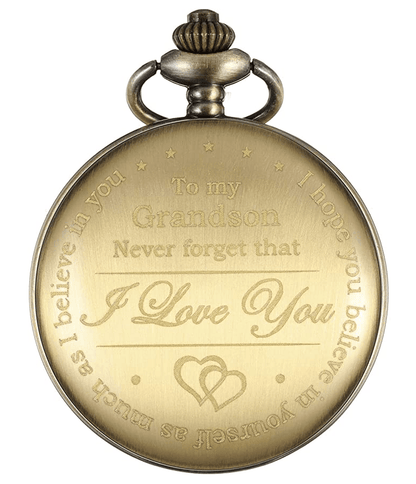 To My Grandson Never Forget That I Love You Pocket Watch - TheGivenGet