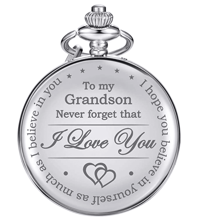 To My Grandson Never Forget That I Love You Pocket Watch - TheGivenGet
