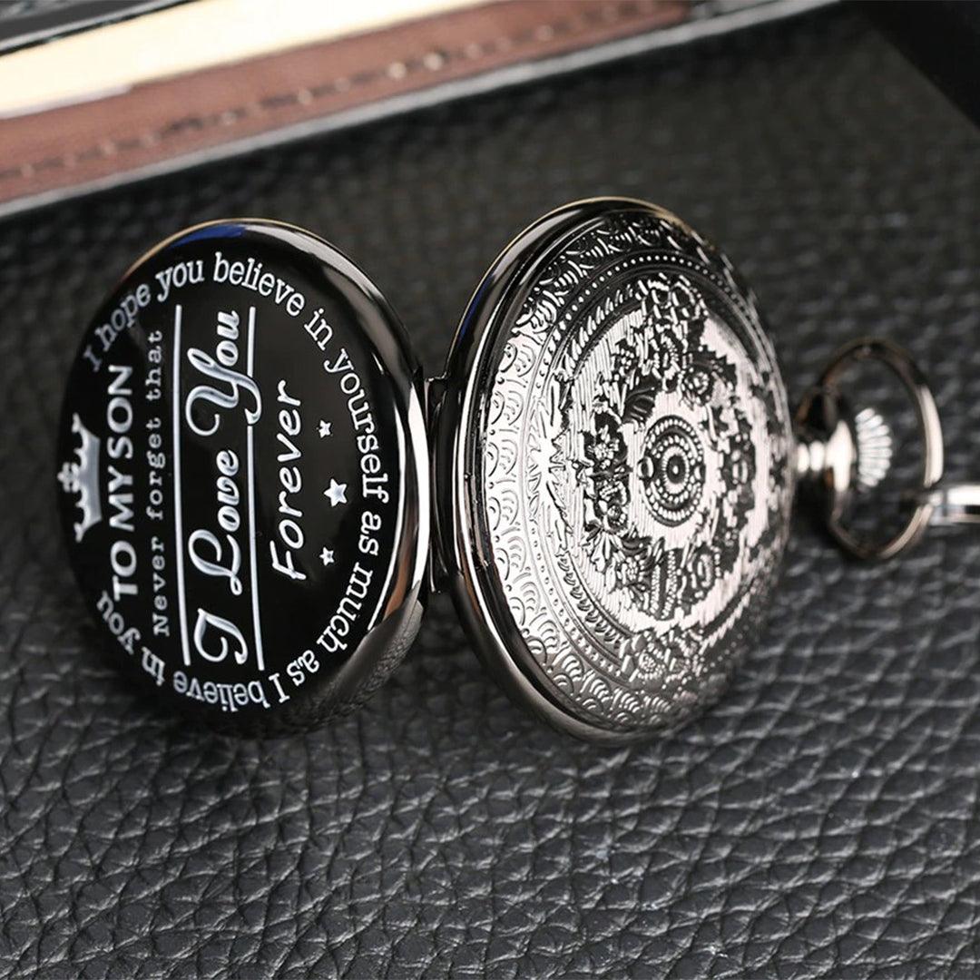 Engraved pocket best sale watch for son