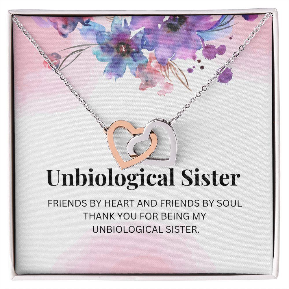 Unbiological Sister Interlocking Hearts Necklace - TheGivenGet