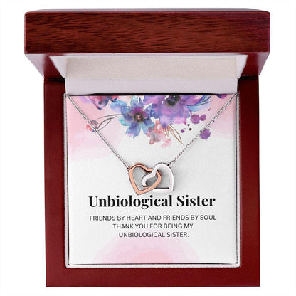 Unbiological Sister Interlocking Hearts Necklace - TheGivenGet