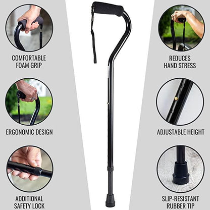 Walking Cane and Walking Stick with Foam Offset Hand Grip for Men and Women - TheGivenGet