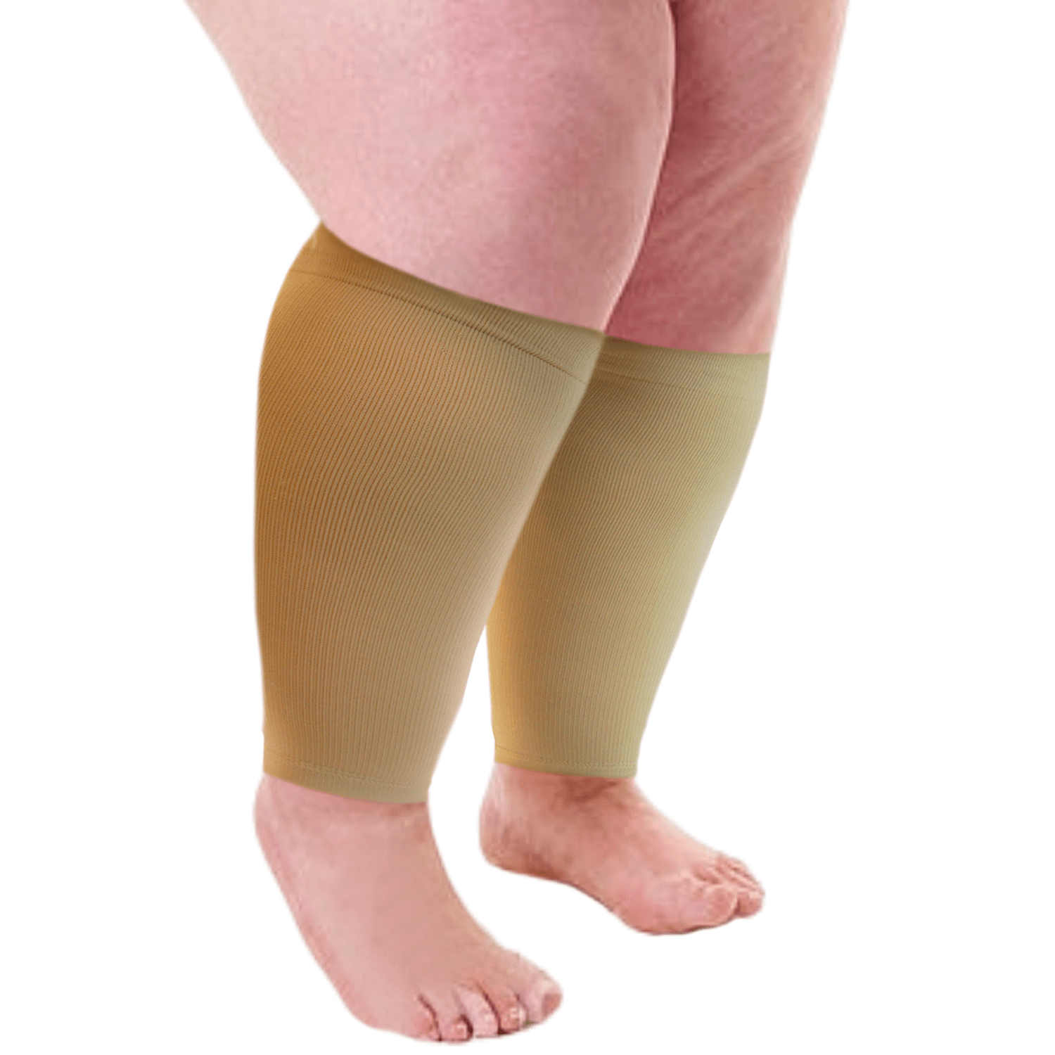 NEW BIG TALL Calf Sleeve With Zipper 20-30 mmHg Compression Extra Wide Shin  Energize Leg Swelling Circulation (Beige, XXX-Large)