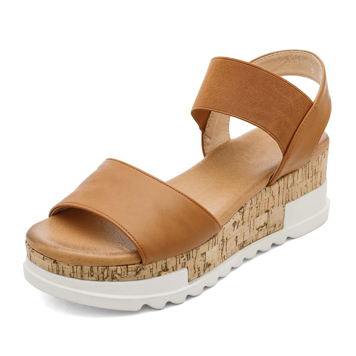 Women's Ankle Strap Open Toe Casual Platform Wedge Sandals - TheGivenGet