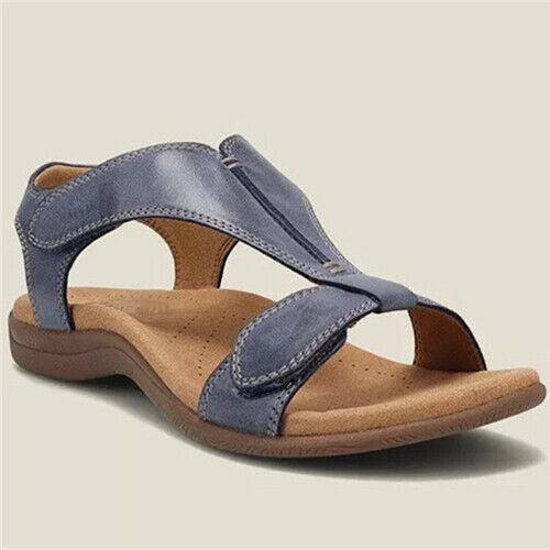 Women's Toe Ankle Strap Wide Flat Sandals - TheGivenGet