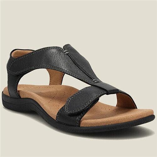 Women's Toe Ankle Strap Wide Flat Sandals