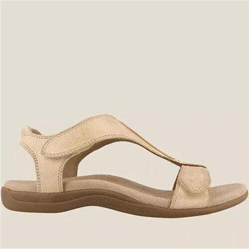 Women's Toe Ankle Strap Wide Flat Sandals