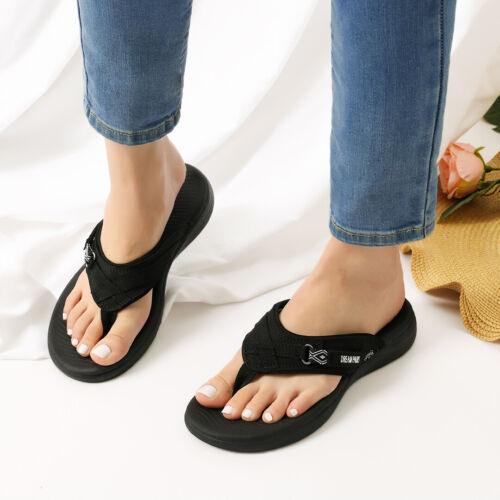 BRISEZZS Women's Flat Sandals- Beach Sandals Open Toe Casual Flip-Flops  Summer Sandals #909 Black - Walmart.com