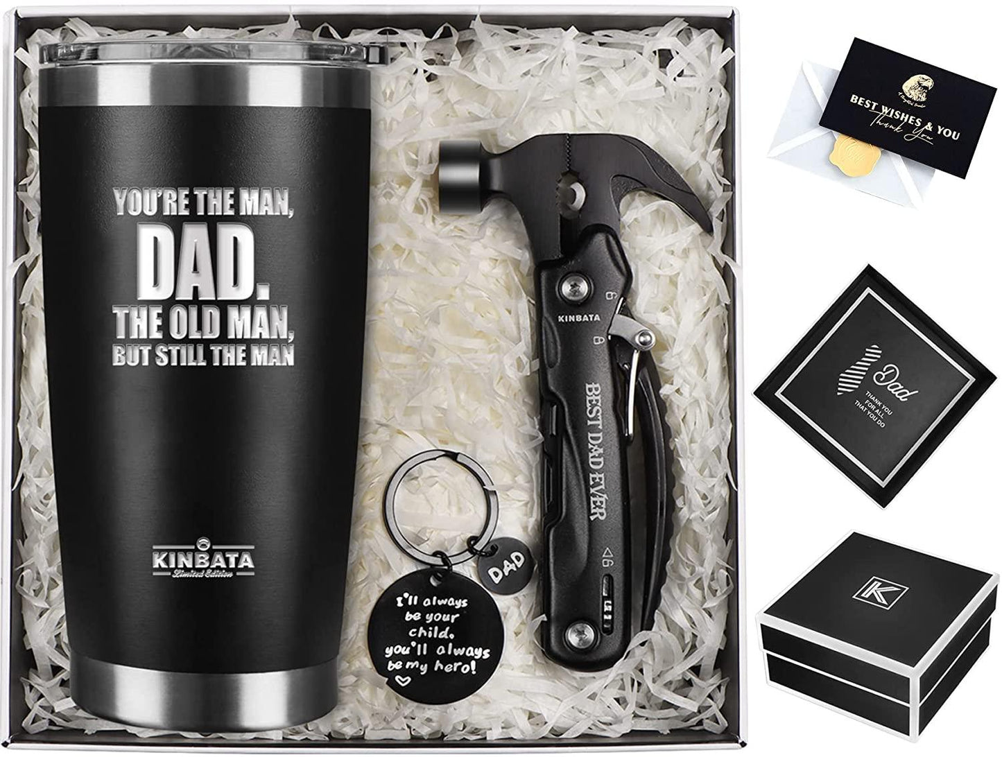 You're The Man Dad. The Old Man, But Still The Man Tumbler 20oz, with All in One Hammer Multitool Set Fathers Day Cup - TheGivenGet