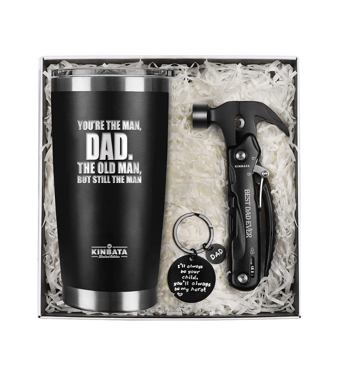 You're The Man Dad. The Old Man, But Still The Man Tumbler 20oz, with All in One Hammer Multitool Set Fathers Day Cup - TheGivenGet